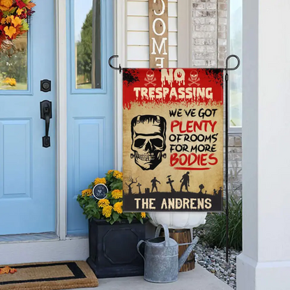 We've Got Plenty Of Rooms For More Bodies - Personalized Zombie Flag, Halloween Ideas