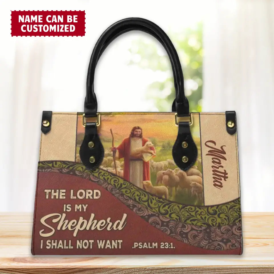 Personalized Gifts Christianart Leather Handbag - The Lord Is My Shepherd PSALM 23:1