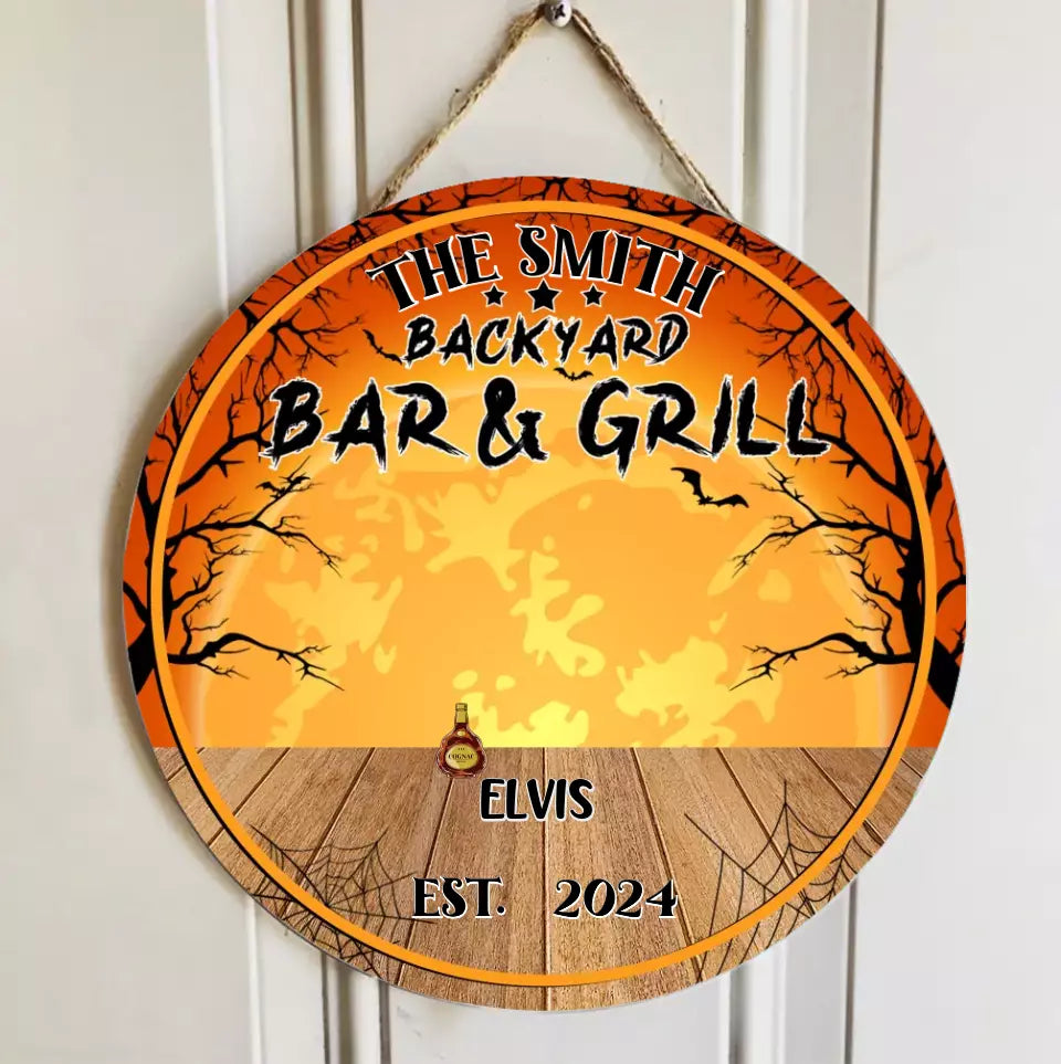 Halloween Bar - Personalized Dog Door Sign