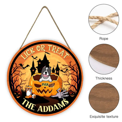 Happy Halloween - Lick Or Treat - Funny Personalized Door Sig