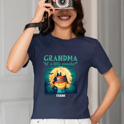 Grandma of Little Monsters - Personalized Family Custom T-Shirt - Halloween Gift for Grandma