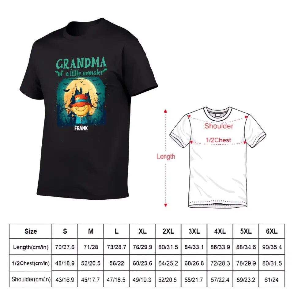 Grandma of Little Monsters - Personalized Family Custom T-Shirt - Halloween Gift for Grandma