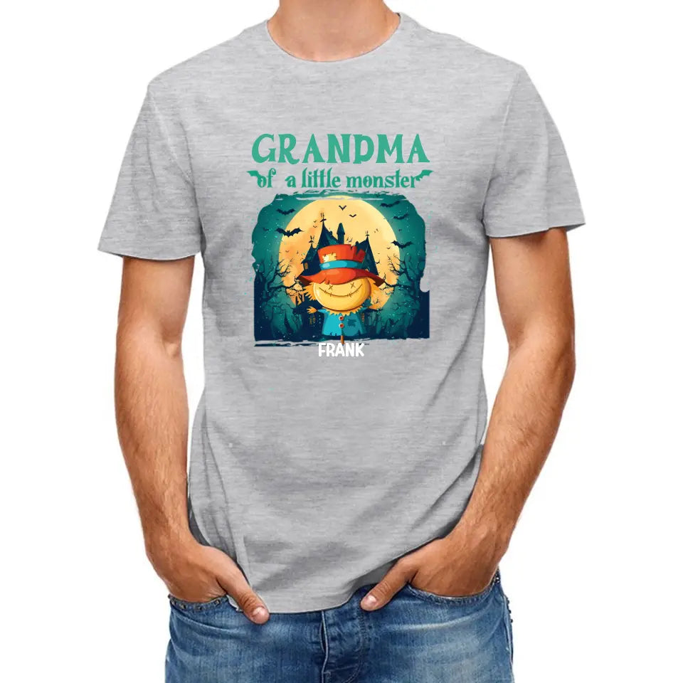 Grandma of Little Monsters - Personalized Family Custom T-Shirt - Halloween Gift for Grandma