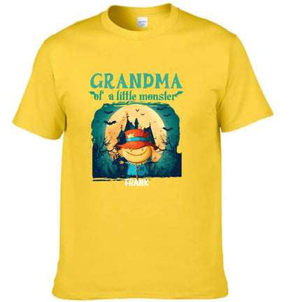 Grandma of Little Monsters - Personalized Family Custom T-Shirt - Halloween Gift for Grandma