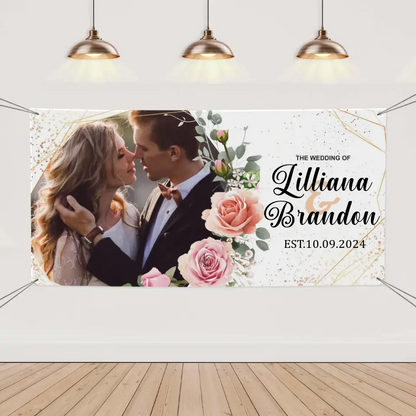 Personalized Photo Name Date Banner Gifts Fo Wedding Party Signs Indoor Outdoor Decorations