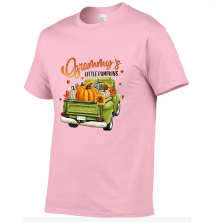 Personalized Custom Little Pumpkins Unisex T-Shirt - Gift For Grandma, Grandparents, Halloween Gift