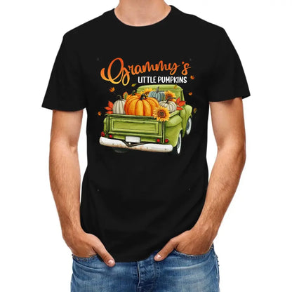 Personalized Custom Little Pumpkins Unisex T-Shirt - Gift For Grandma, Grandparents, Halloween Gift