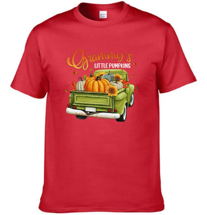 Personalized Custom Little Pumpkins Unisex T-Shirt - Gift For Grandma, Grandparents, Halloween Gift