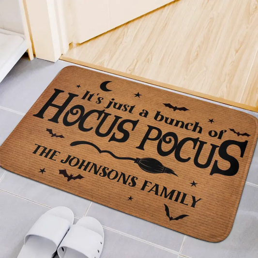 Custom It's Hocus Pocus Time Witches Doormat - Family Personalized Home Decor Witch Decorative Mat - Halloween Gift For Witches, Family Members