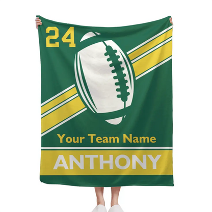 Sports Mania - Personalized Classic Football Team Flannel Blanket - The Ultimate Fan Gift