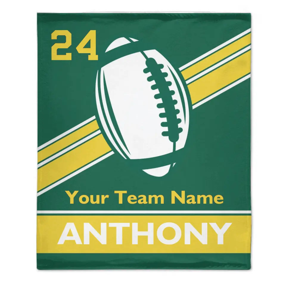 Sports Mania - Personalized Classic Football Team Flannel Blanket - The Ultimate Fan Gift