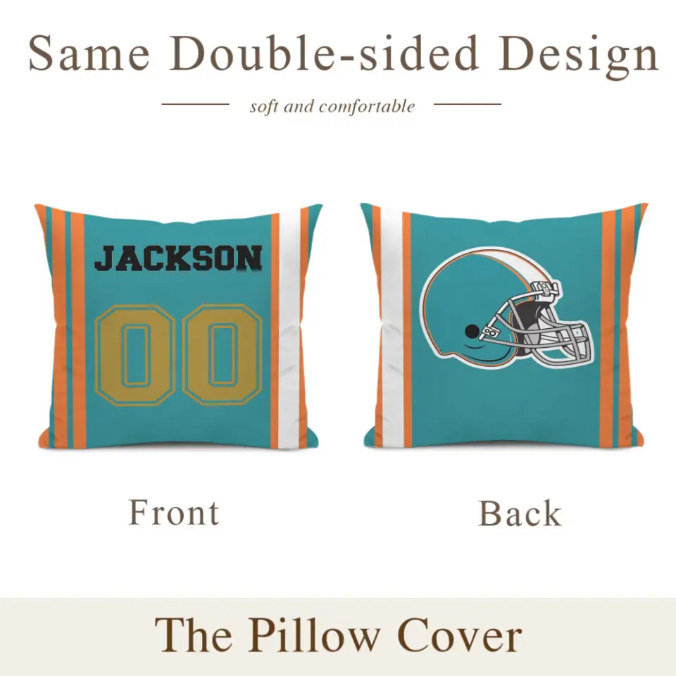 Team Spirit - Personalized  Football Pillowcase Are Customizable With Names And Numbers - Perfect Fan Gift!