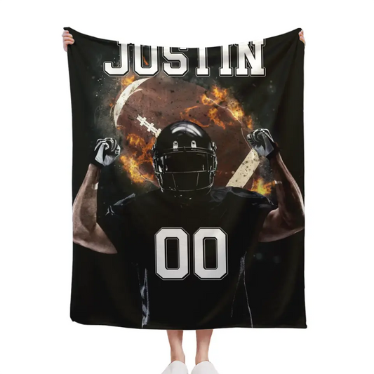 Football Spirit Name Personalized Blanket - Gifts for Football Lovers