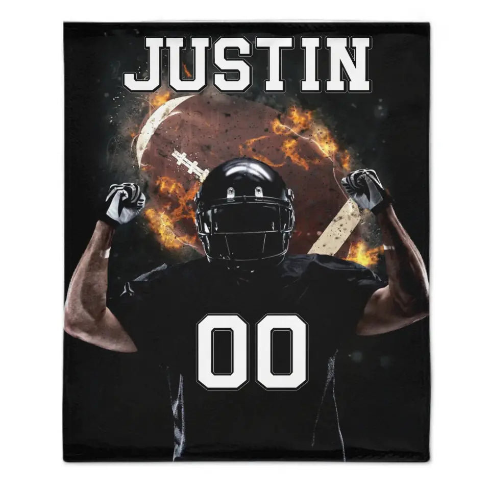 Football Spirit Name Personalized Blanket - Gifts for Football Lovers