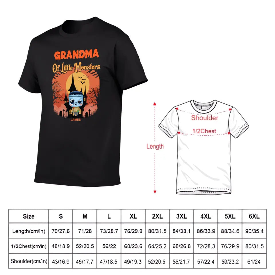 Grandma of Little Monsters - Family Personalized Custom T-shirts, a gift for Grandma and Grandpa