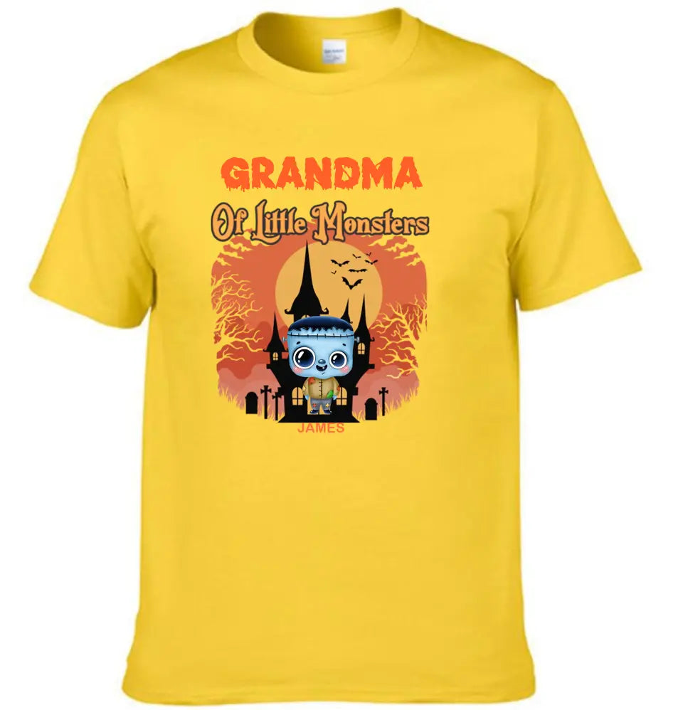 Grandma of Little Monsters - Family Personalized Custom T-shirts, a gift for Grandma and Grandpa