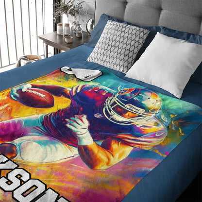 “Glory Canvas” - Personalized Customized Oil Painting Style Rugby Blanket - Personalized Gifts For Rugby Fans