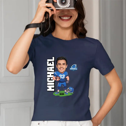 American Football Comics - Personalised Photo T-Shirt - A Gift for Football Fans