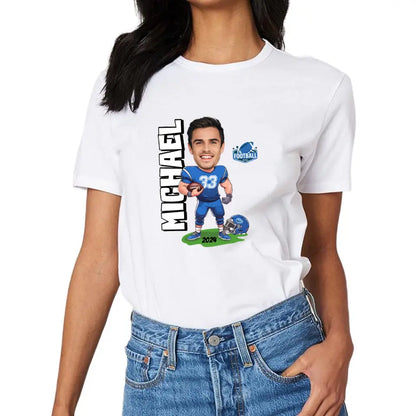 American Football Comics - Personalised Photo T-Shirt - A Gift for Football Fans