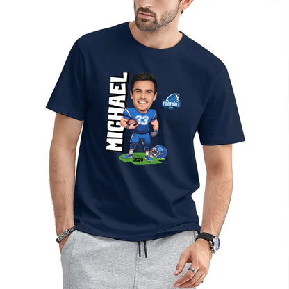 American Football Comics - Personalised Photo T-Shirt - A Gift for Football Fans