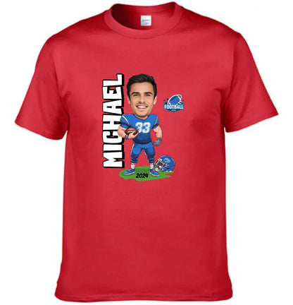 American Football Comics - Personalised Photo T-Shirt - A Gift for Football Fans