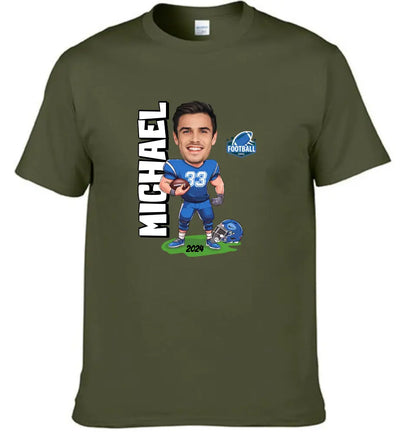 American Football Comics - Personalised Photo T-Shirt - A Gift for Football Fans