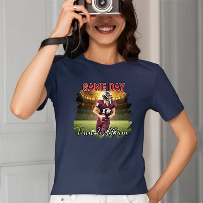 Personalized Photo Customized Name Customized Custom Team Name - Football Game Day Personalized T-Shirts - Gifts for Football Fans