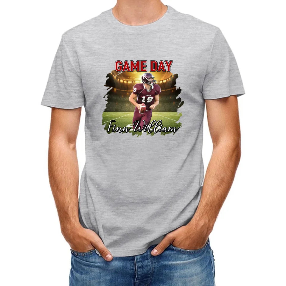 Personalized Photo Customized Name Customized Custom Team Name - Football Game Day Personalized T-Shirts - Gifts for Football Fans