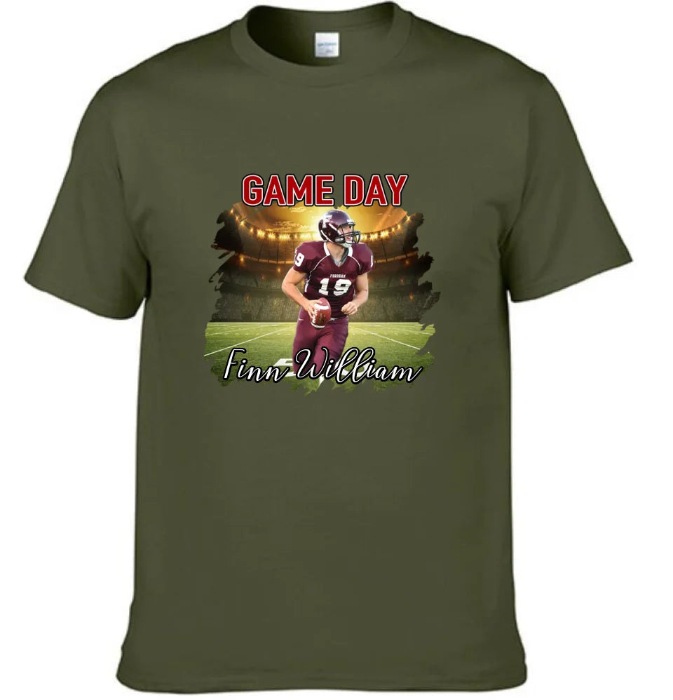 Personalized Photo Customized Name Customized Custom Team Name - Football Game Day Personalized T-Shirts - Gifts for Football Fans