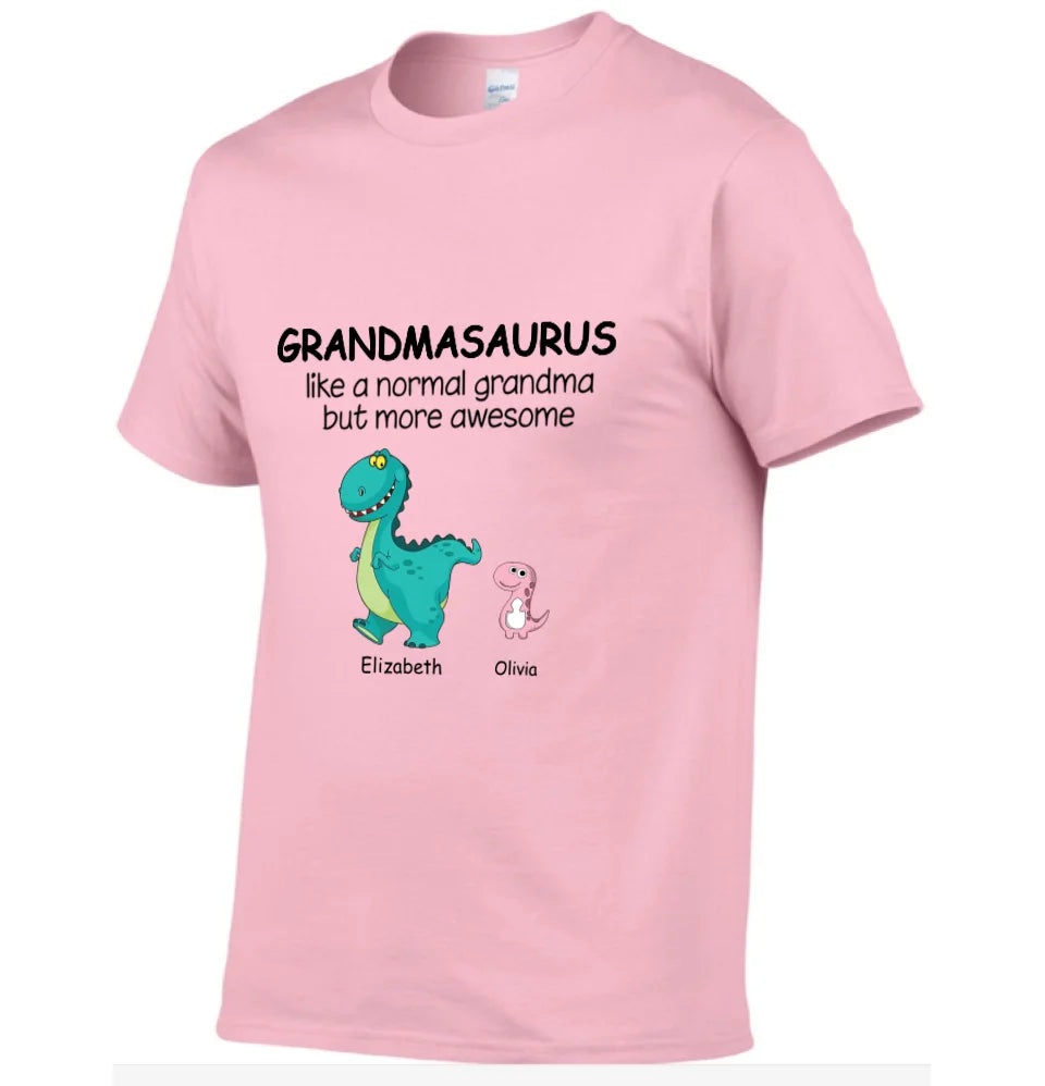 Grandma And The Children - Personalised Nickname Dinosaur T-Shirt - Gifts for Family