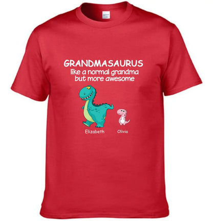 Grandma And The Children - Personalised Nickname Dinosaur T-Shirt - Gifts for Family