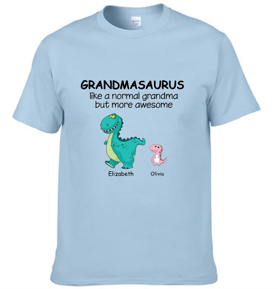 Grandma And The Children - Personalised Nickname Dinosaur T-Shirt - Gifts for Family