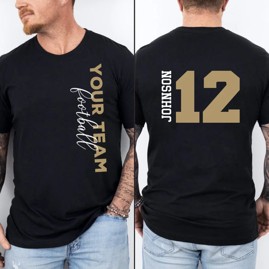 Game Day - Personalised Name And Number 2 Sided T-Shirt - A Gift For Football Supporters,Players