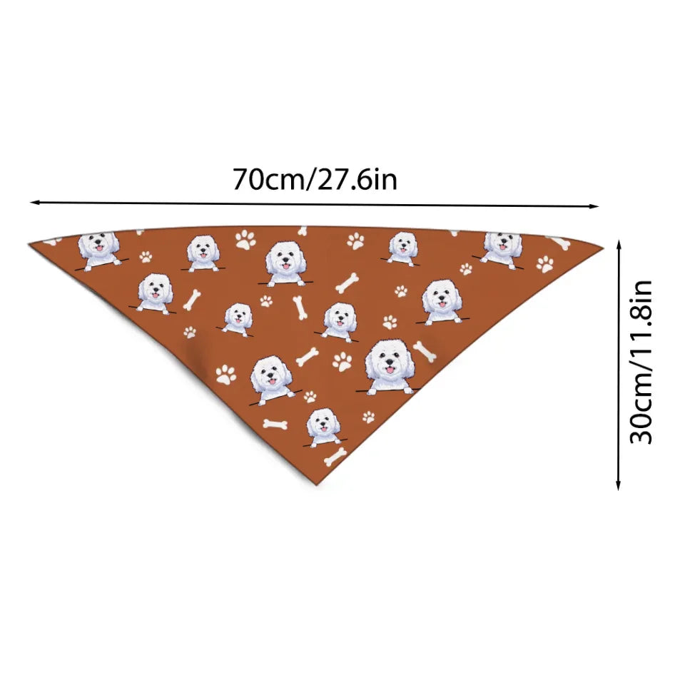 Cute Dog -Personalised Dog Pattern Triangle Bibs Kerchief - A Gift For Dog,Pet owner