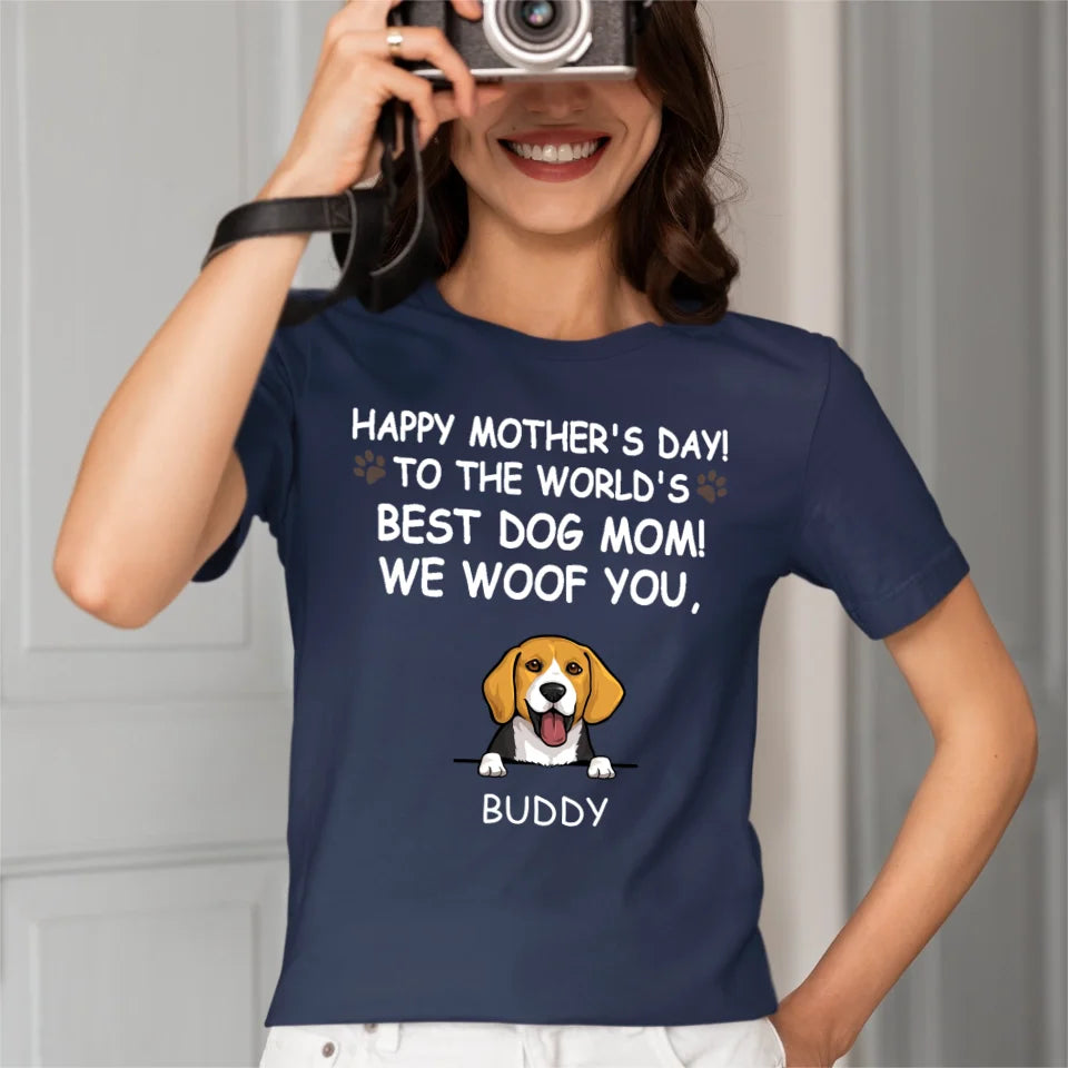 Hurrah For Dog Mom - Personalised Dog Graphic T-Shirt - A Gift for Dog Lovers,Owners