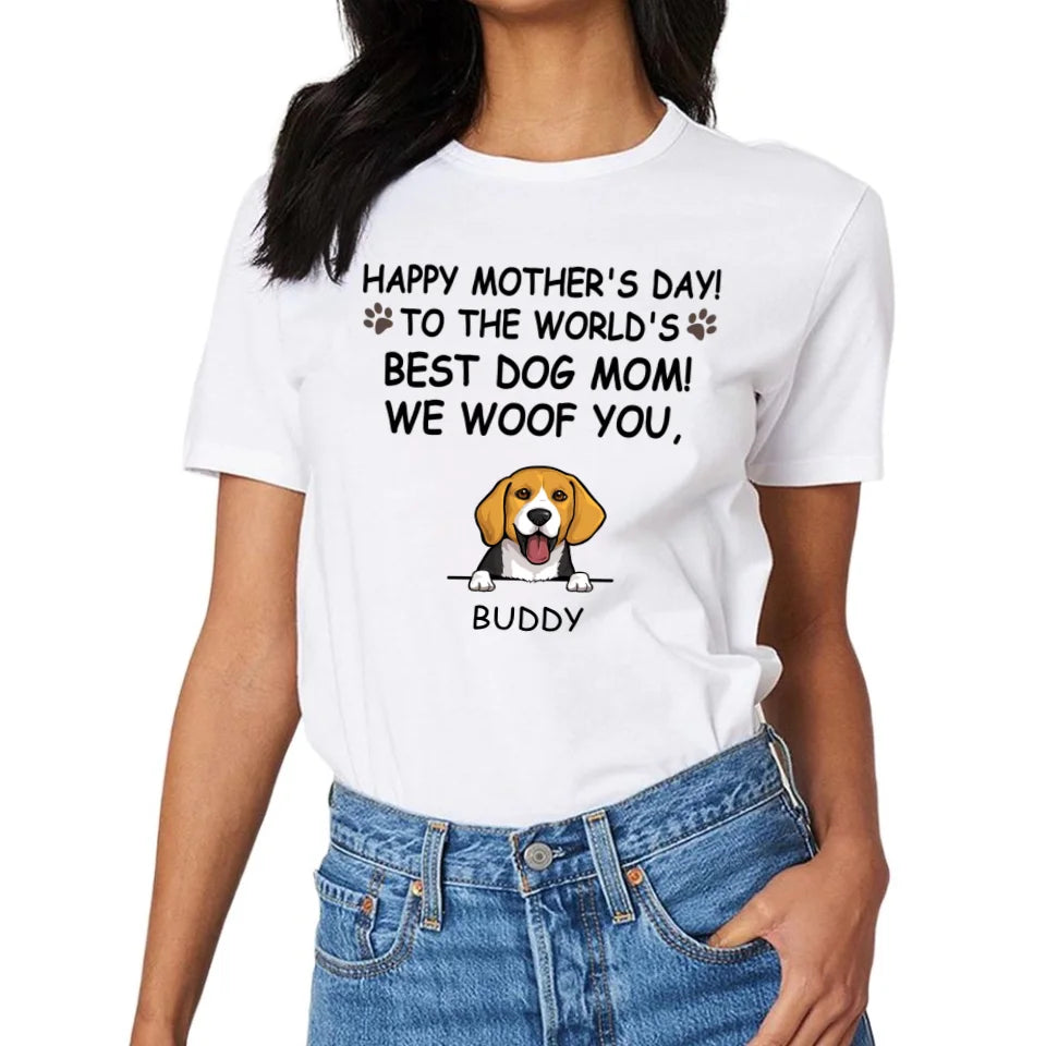 Hurrah For Dog Mom - Personalised Dog Graphic T-Shirt - A Gift for Dog Lovers,Owners