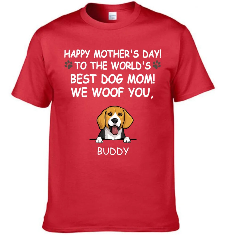 Hurrah For Dog Mom - Personalised Dog Graphic T-Shirt - A Gift for Dog Lovers,Owners