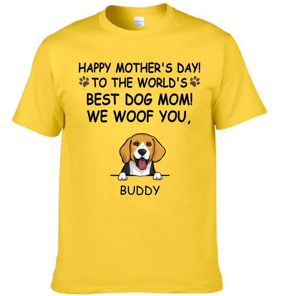 Hurrah For Dog Mom - Personalised Dog Graphic T-Shirt - A Gift for Dog Lovers,Owners