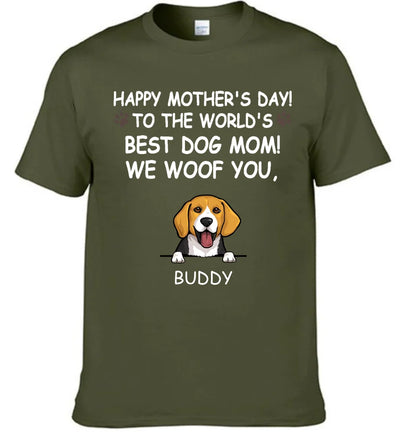 Hurrah For Dog Mom - Personalised Dog Graphic T-Shirt - A Gift for Dog Lovers,Owners