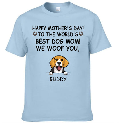 Hurrah For Dog Mom - Personalised Dog Graphic T-Shirt - A Gift for Dog Lovers,Owners