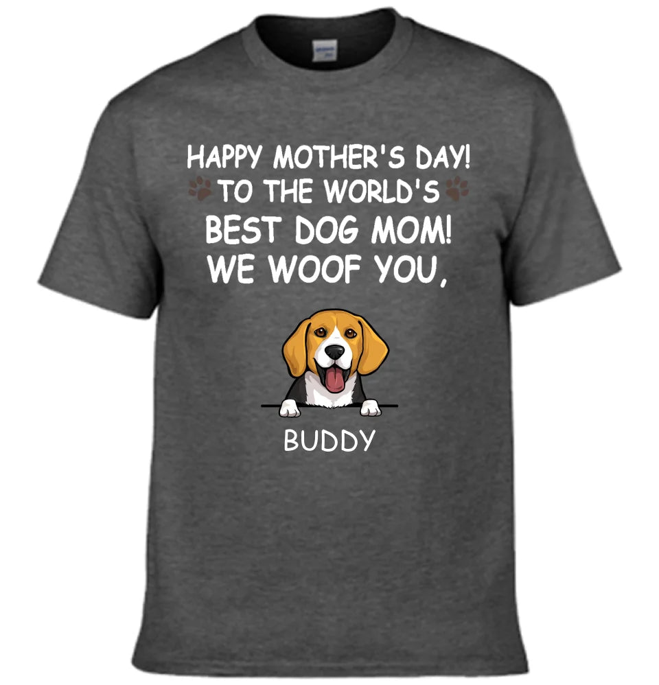 Hurrah For Dog Mom - Personalised Dog Graphic T-Shirt - A Gift for Dog Lovers,Owners