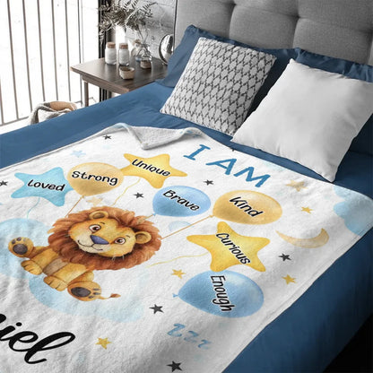 Cute Animal - Personalised Blanket With Name And Animal Print - A Gift For Family,Kids,Newborn