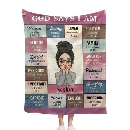 Customised Females Birthday Themed Blankets - Personalised Name And Cartoon Character Blankets - A Gift for Friend,Child,Birthday