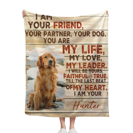 I Am Your Dog - Personalized Dog Portrait Blanket - Gift for Pet Owners