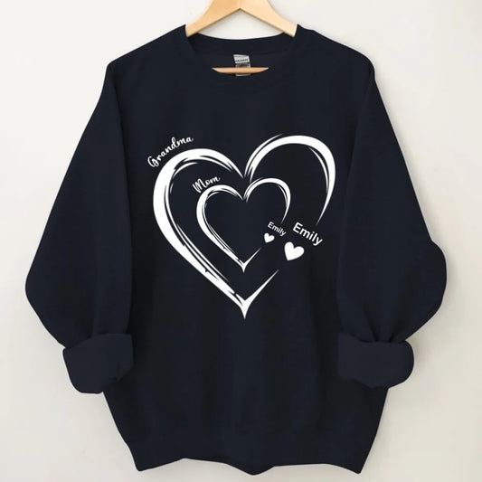 Personalized Heart In Heart grandma Sweatshirt