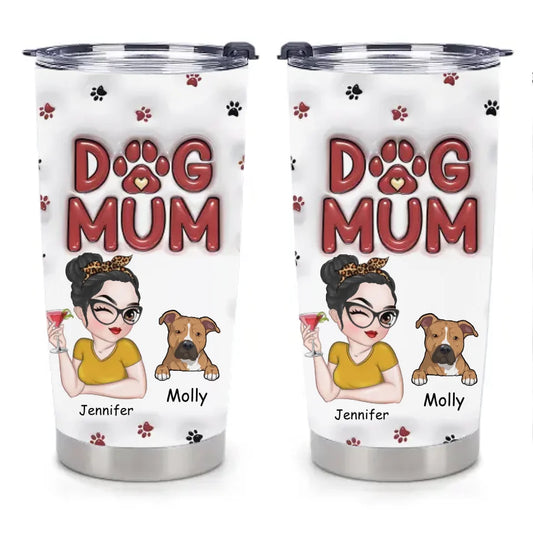 Cute Dog Mom - Personalized Custom 3D Inflatable Thermal Mug - Pet Lover Gifts