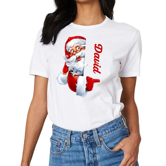 Santa Claus Pattern Customized Clothing - Couple's Clothes With Personalized Names, Group Apparel, Family Apparel - A Gift For Friend,Family,Other Half