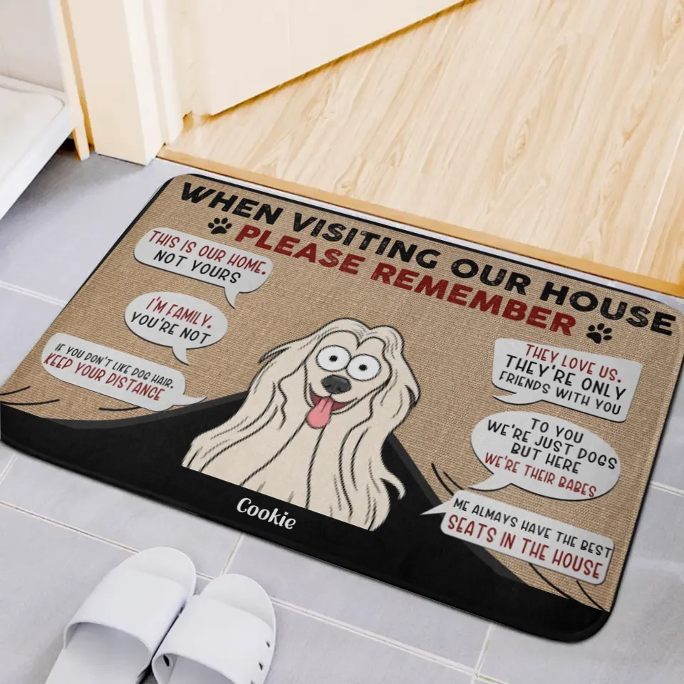 Customized Entry Floor Mats - Personalized Flannel Floor Mats With Different Breeds Of Cartoon Dog Images And Names - Funny Gifts For Dog Owners,Dog Lovers,Family