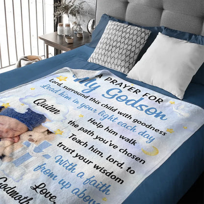 Customized Blanket Gifts for Baby - Personalized Baby Photo And Name Blanket Two Colors To Choose From - A Gift For Grandchildren,New Parents