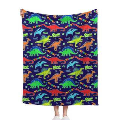 Raaa! Cool Fluorescent Cartoon Dinosaur Blanket - Gift For Kids Who Love Dinosaurs!